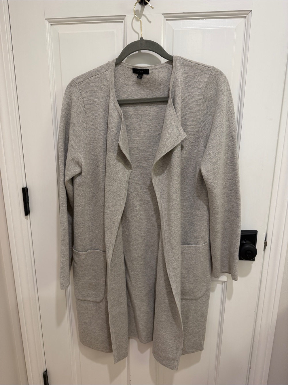 J. Crew Light Gray Open-Front Knit Cardigan
